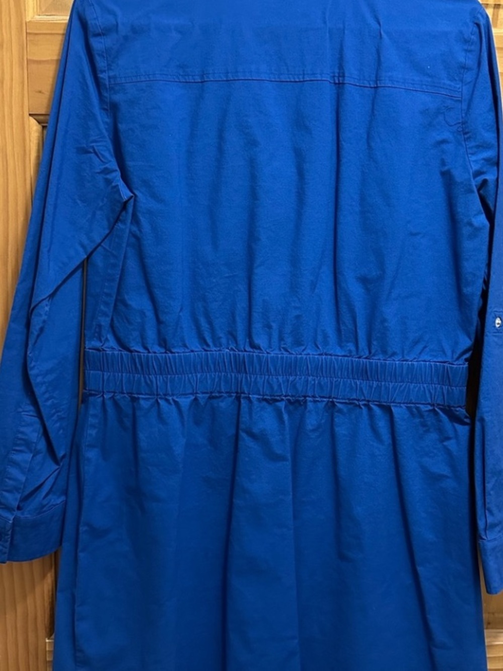 MICHAEL Michael Kors Shirt Dress Cinched Waist Blue Long-Sleeve Zip Front Sporty - Picture 10 of 11